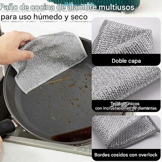 10 Paños de Limpieza de Malla de Alambre