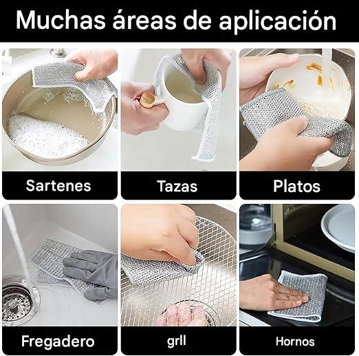 10 Paños de Limpieza de Malla de Alambre