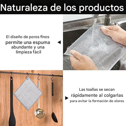 10 Paños de Limpieza de Malla de Alambre