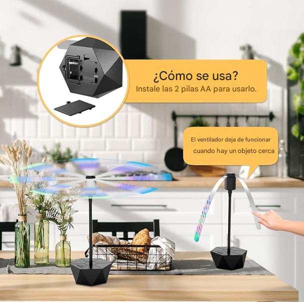 Ventilador repelente de mosca para mesa