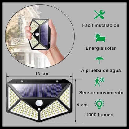 Aplique Luz Solar Con Sensor 100 Led