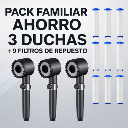 3x1 en Cabezal De Ducha De Alta Presión + 9 Filtros de repuesto