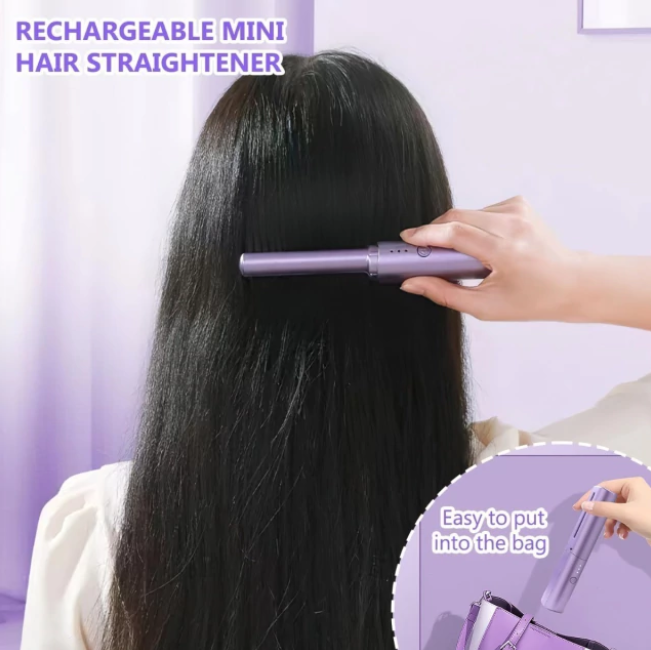 Mini Plancha De Pelo Recargable Usb