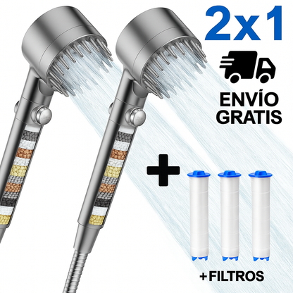 2x1 en Cabezal De Ducha De Alta Presión + 3 Filtros de regalo